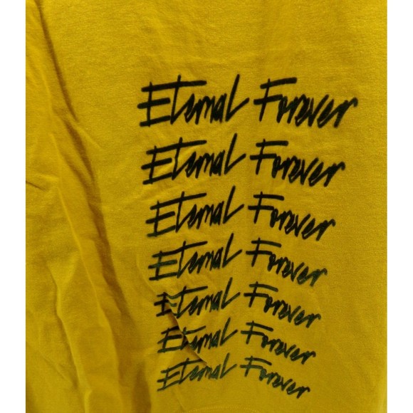 Zara women's t-shirt mustard Yellow Eternal Forever Size Med - Picture 2 of 7
